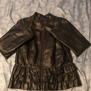 Black leather coat ! This jacket is beautiful!